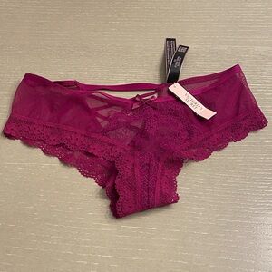 Victoria's Secret Women's Lace Cheeky Panty - Burgundy